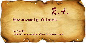 Rozenzweig Albert névjegykártya